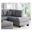 Ensemble de canapé modulaire réversible gris avec méridienne en L et accoudoirs coussinés