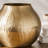 11X11x9" Aluminum Chisel Flower Vase, Gold