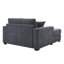 55" Oversized Chaise Lounger Modern Style Sofa Couch ,With Pillows, Charge Station & Cup Holders, Chenille Fabric, Blue Grey