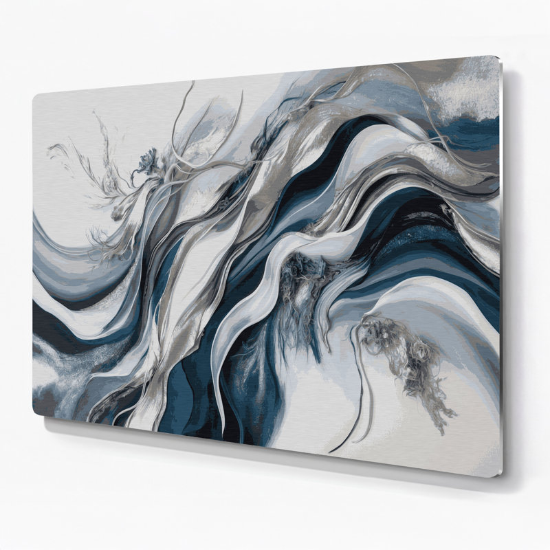 Lyrical Abstraction 96 Grey Metal Wall Art, 11" H x 14" W