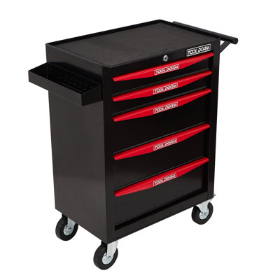 5-drawer Rolling Tool Chest With Locking Wheels & Drawers, 13" D X 21" W X 30.9" H Mobile Tool Storage Cabinet, Heavy-duty Garage Organizer W/ergonomic Handle