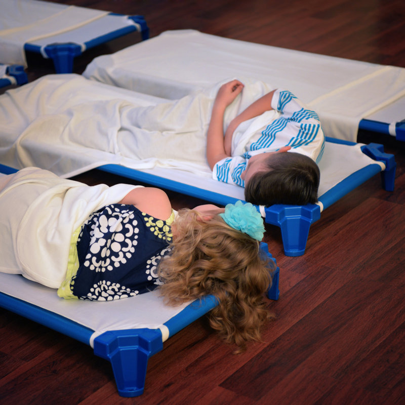 Lit de camp pour enfant empilable assemblé, Bleu, Tout-petit