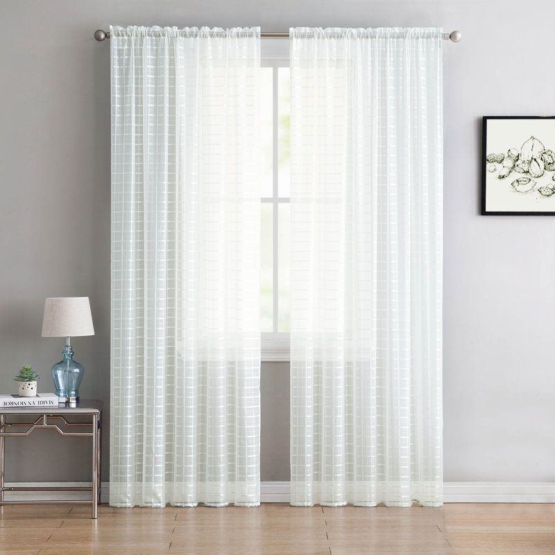 Paire de rideaux transparents Carington, Blanc