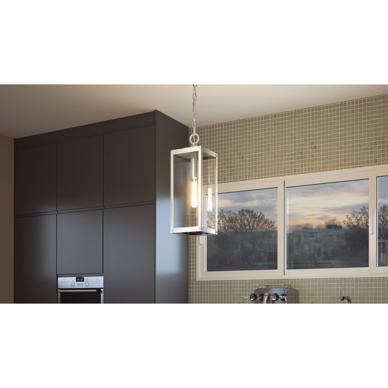 1 - Light Lantern Pendant, Stainless Steel