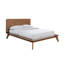 Walnut Colour Eastern King Size Bed Solid Wood Veneer 1Pc Platform Bedframe Mattress Ready Mid-Century Modern Style-1511741534