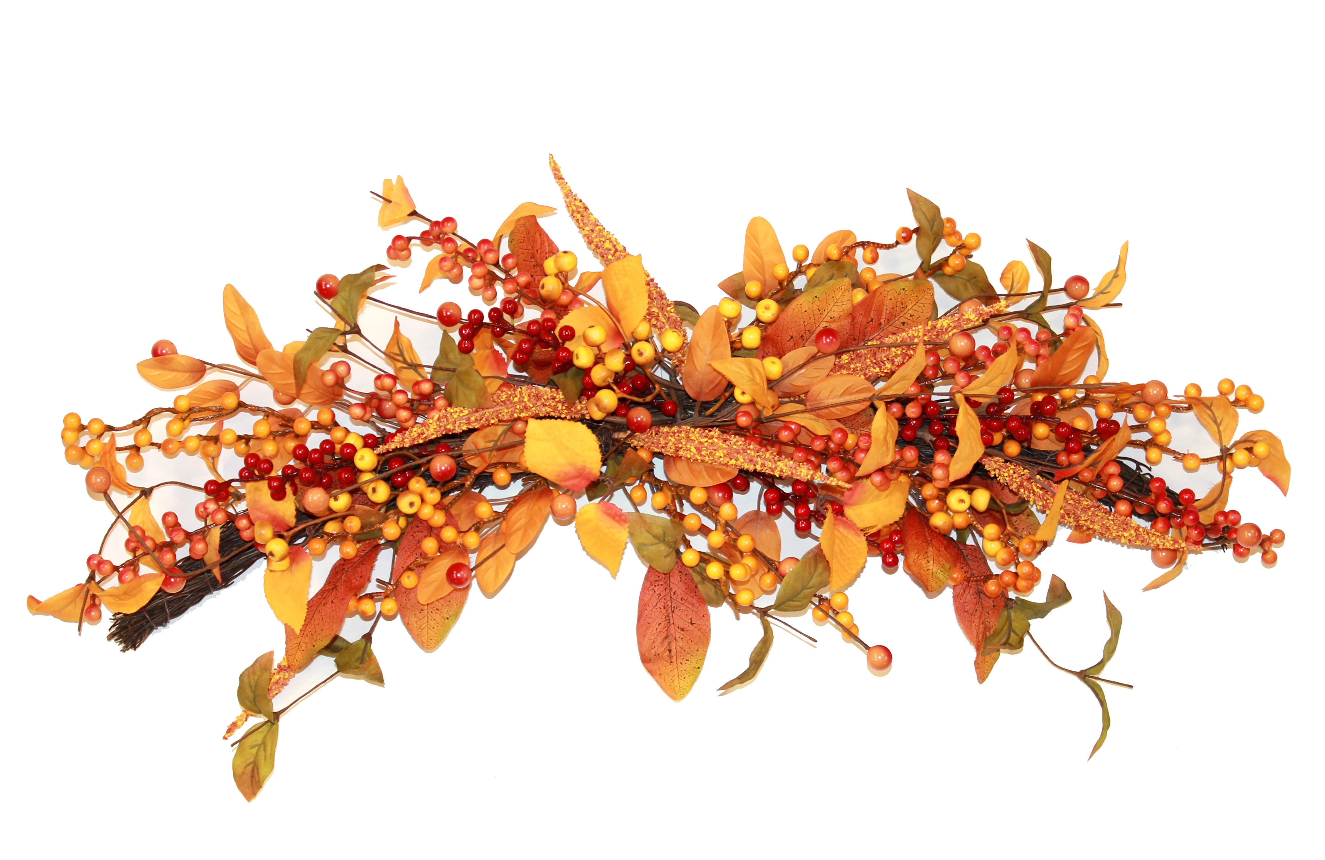 The Holiday Aisle® Faux Mixed Assortment Fall Floral Swag & Reviews | Wayfair