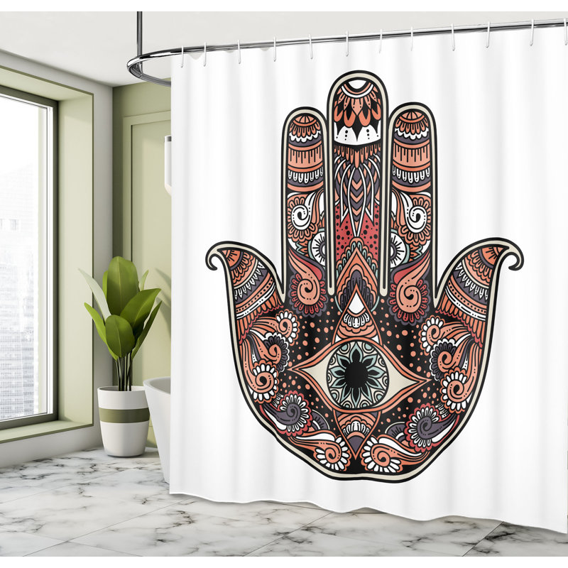 Rideau de douche avec crochets inclus, Rouille pâle, H 84 po x l 69 po