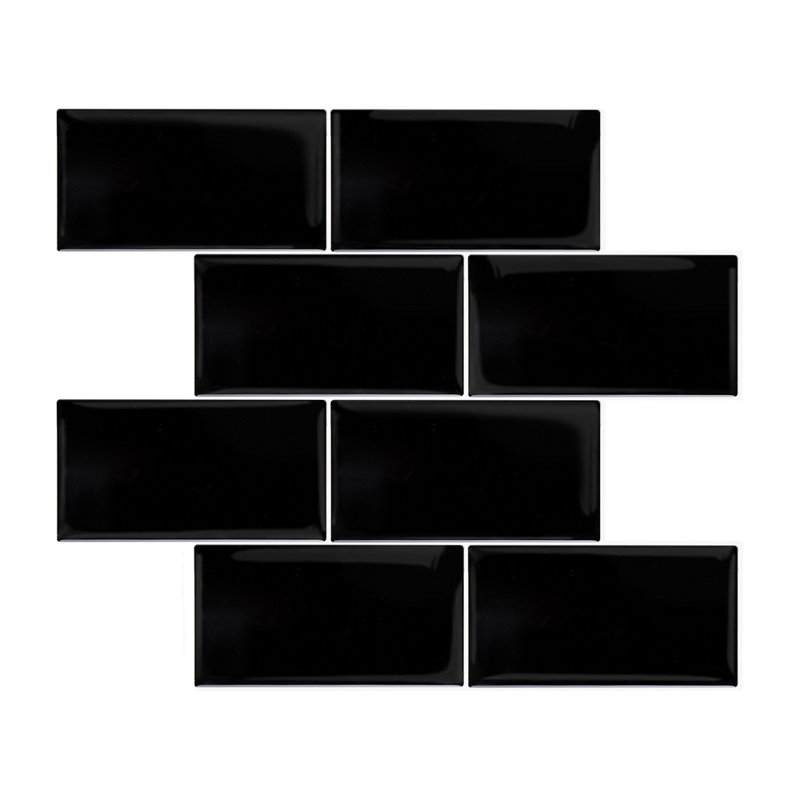 Bharati 26.92 cm x 32 cm Peel and Stick Wall Paneling ( 10-pack), Black