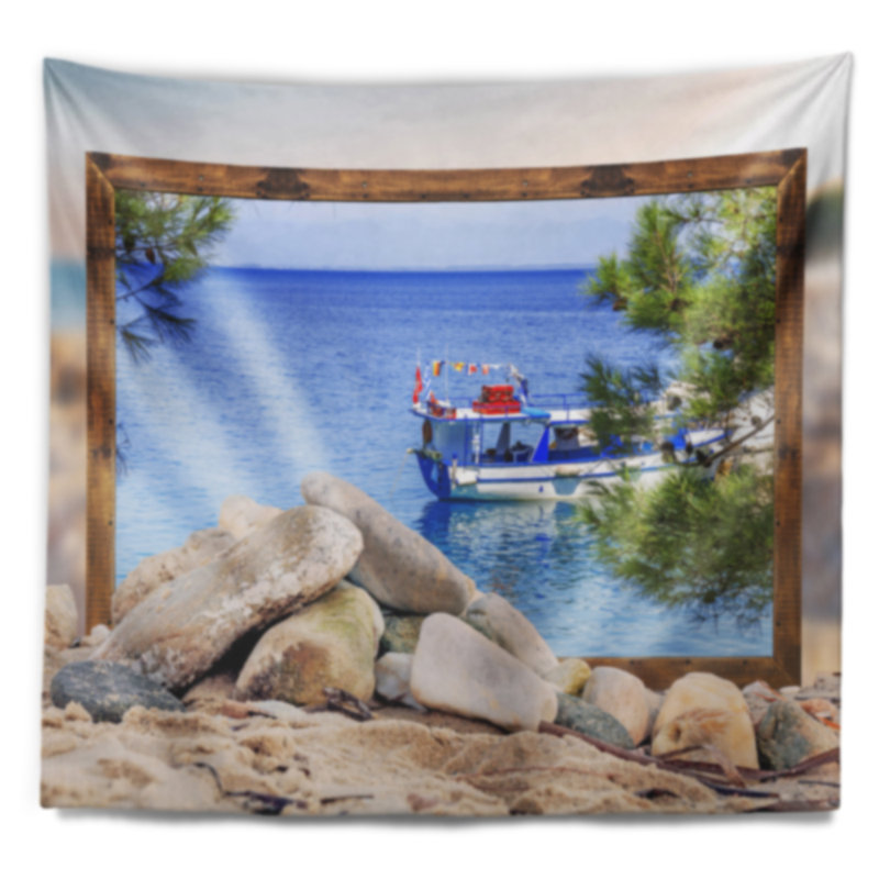 Tapisserie en mer en mer en mer avec accessoires suspendus inclus, H 32 po x l 39 po