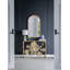 Console 39,5 "x 12" x 30,5 "dorée avec plateau en verre miroir, table d'entrée moderne pour vestibule de vestibule de salon