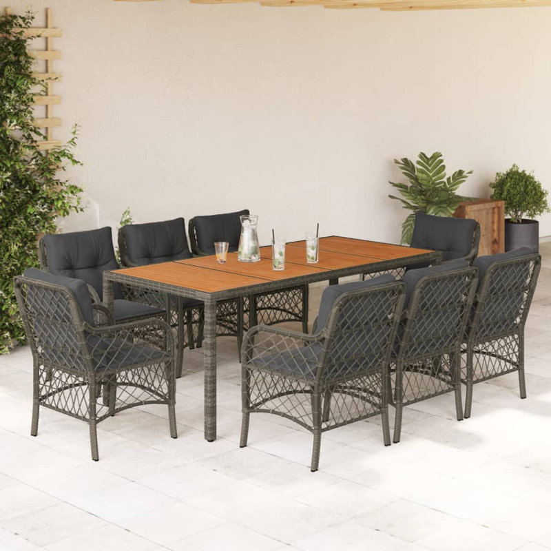 Garden Dining Set Grey