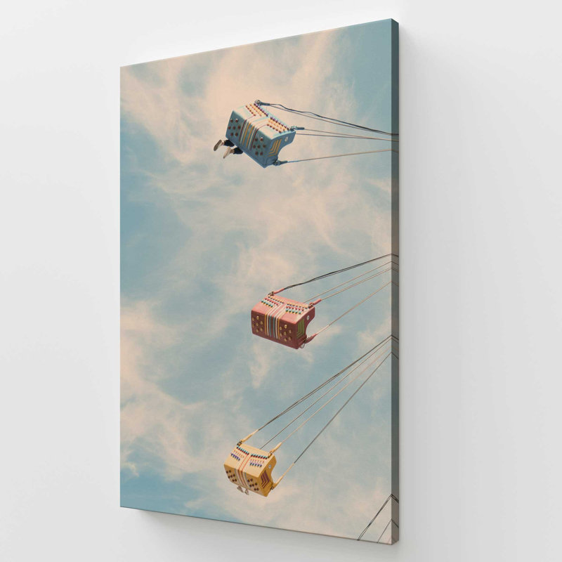 Swing Seats In The Sky On Canvas, 60" H x 40" W, Stretched Canvas