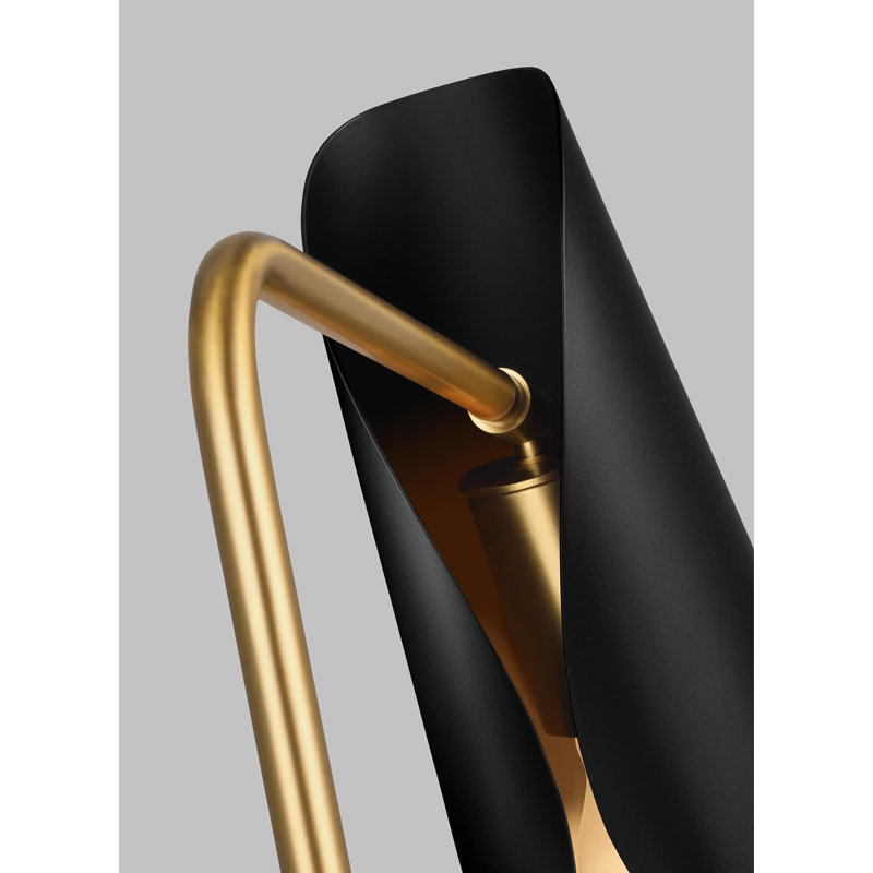 Malone 47'' Task Floor Lamp with Outlet, Midnight Black