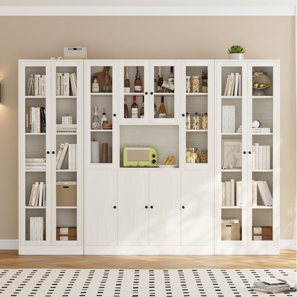 Latitude Run® 71'' Kitchen Pantry With Bookcases, Larger Kitchen Hutch ...