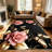1PC Vintage Pink Rose Gold Butterfly Floral Dark Aesthetic Printed area rugs for Living Room, Soft and Comfortable, Suitable for all seasons, easy-to-maintain, machine washable Indoor floor mat, Under Table Farmhouse suitable for dining room,-862854752