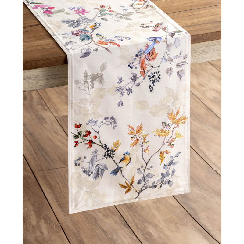 100% Cotton Christmas Table Runner, Beige, 72" x 14.5"