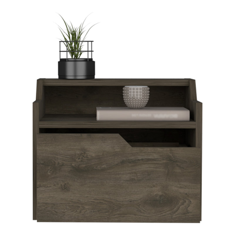 Floating Nightstand Chester, Bedroom, Dark Brown, Dark Brown