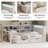 L-shaped Wooden Daybed with LED Light,Desk and Storage Bookcase-1277499310-1277499304