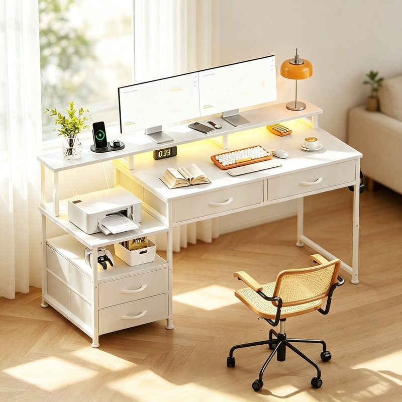 Metal Base Computer Desk