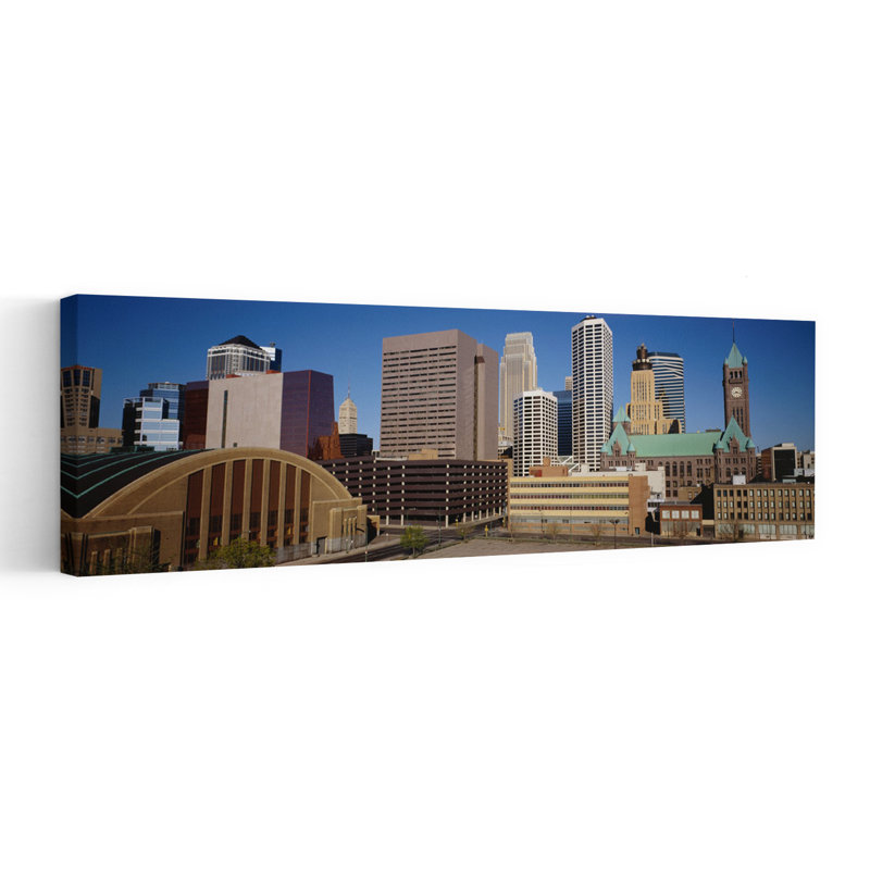 Minneapolis MN 1 Piece Wrapped Canvas Panoramic Wall Art, 30.48 cm H x 91.44 cm W