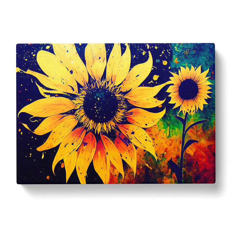 Sunflower Splash Vol.4 Abstract - Wrapped Canvas