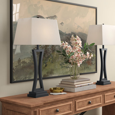 Burholme 31" H 3-Way Dimmable Forged Iron Table Lamp (Set of 2)