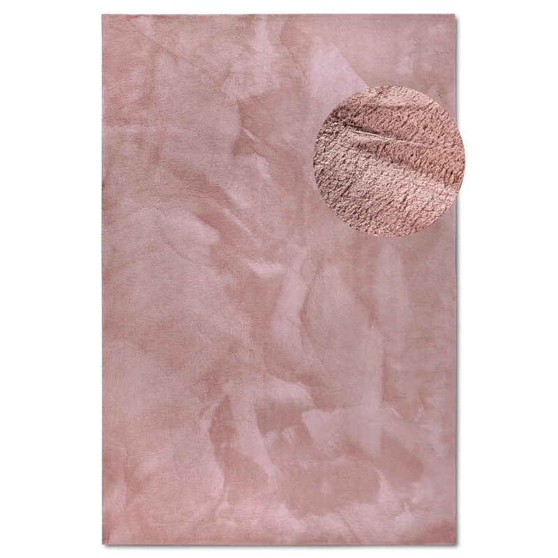 , Antique pink Leon high pile rug, Rectangular 80 x 150cm