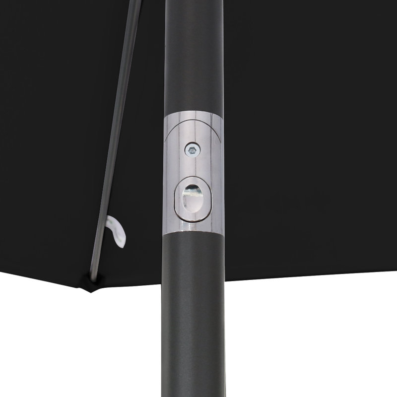2.5M Round Patio Crank Tilt Umbrella Outdoor Garden Parasol with Base, Black