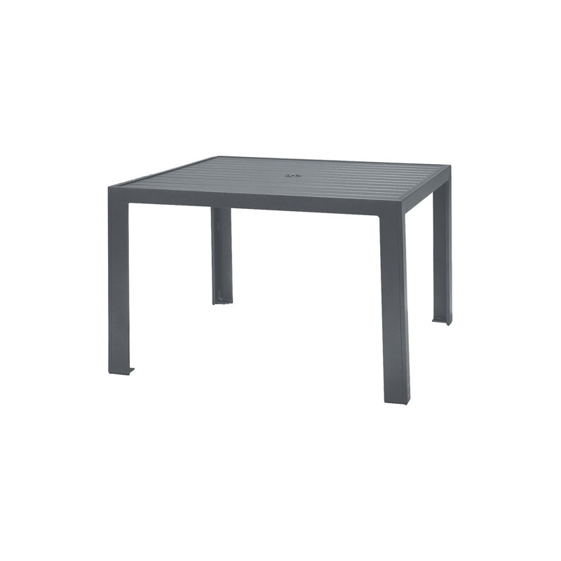Table de salle à manger en aluminium, l 36 po x L 36 po x H 29,25 po, Graphite