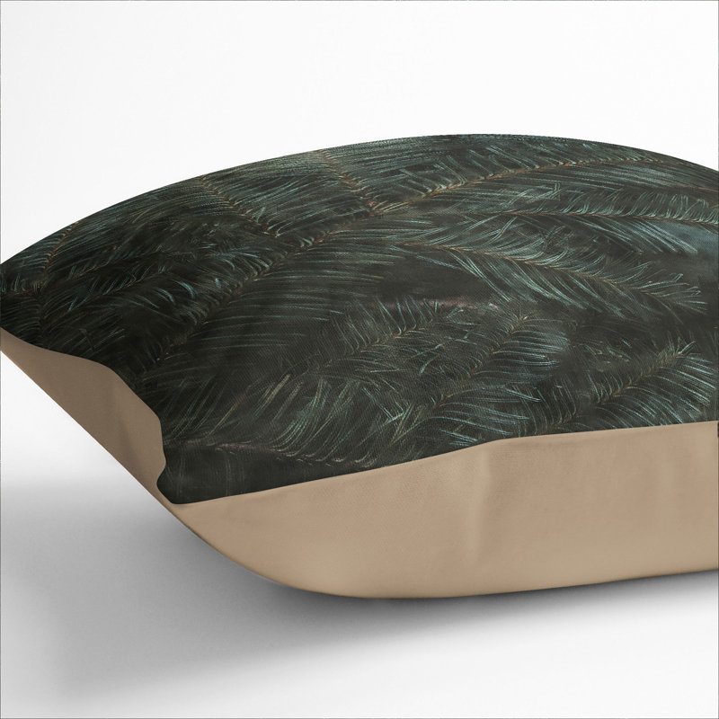 Leaf Layers Painting Square Throw Cushion, Stone, 40cm H x 40cm W x 15cm D
