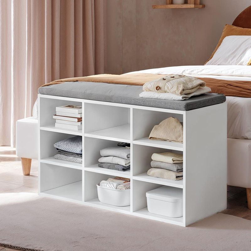 Shoe Storage Bench, White