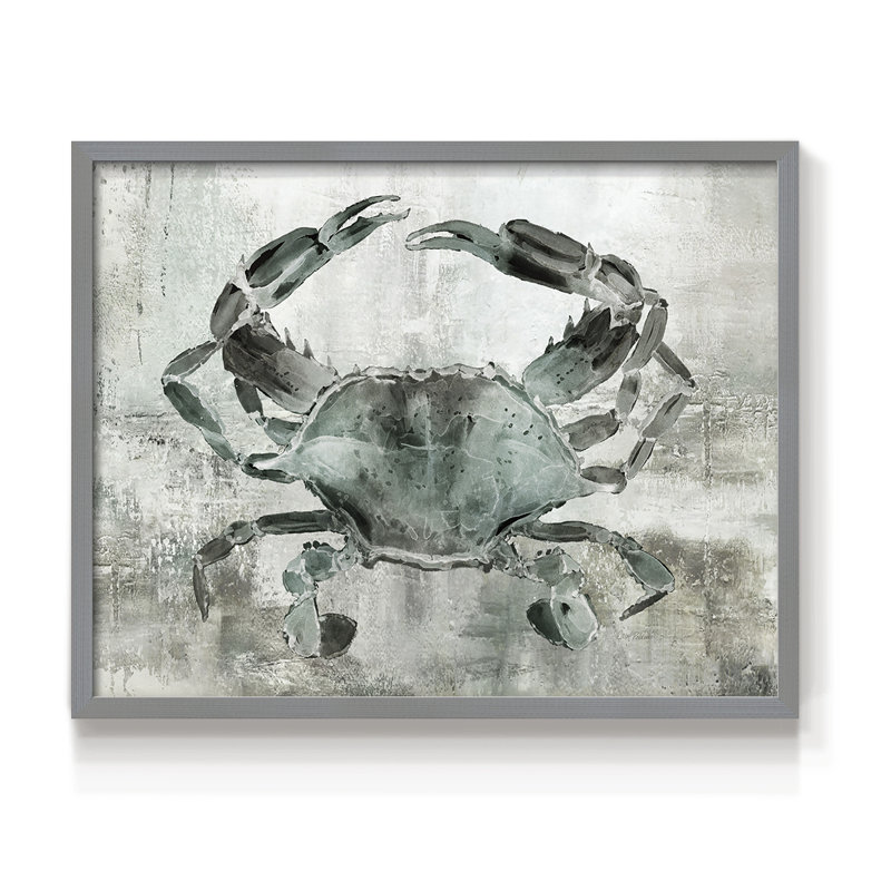Neutral Crab II -Framed Print - Restickable, 16" H x 20" W, Gray