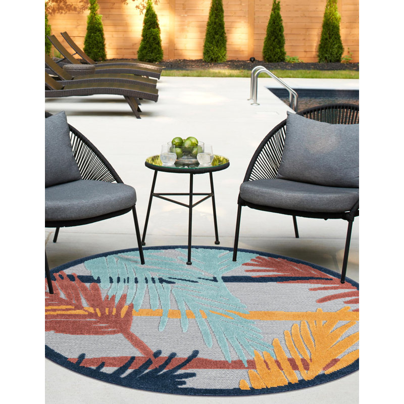 Parley Indoor/Outdoor Rug Gray, Round 3'3"
