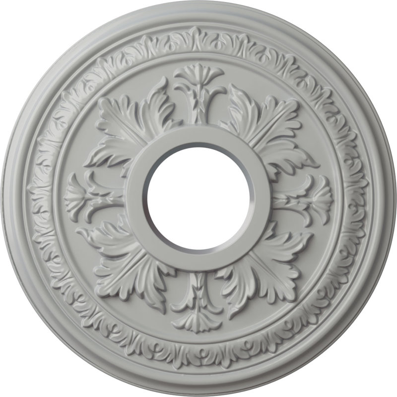 Médaillon de plafond H 15,375 po x l 15,37 po x P 1,5 po Baltimore, Givré