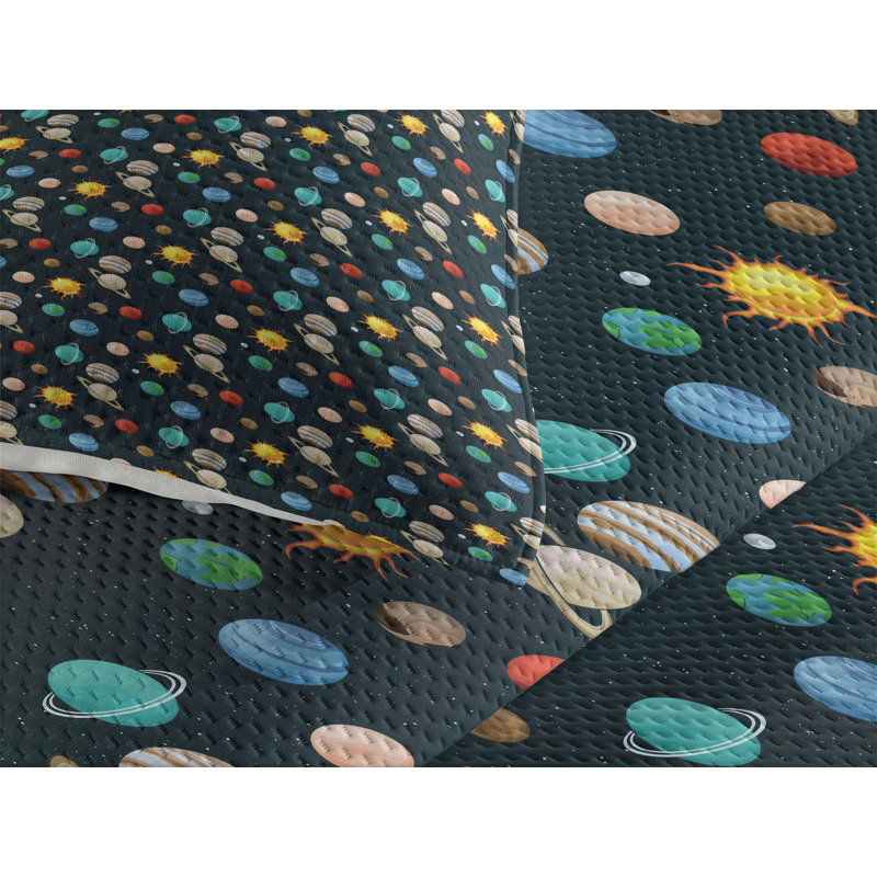 Vibrant Polyester Coverlet, Twin Bedspread + 1 Sham
