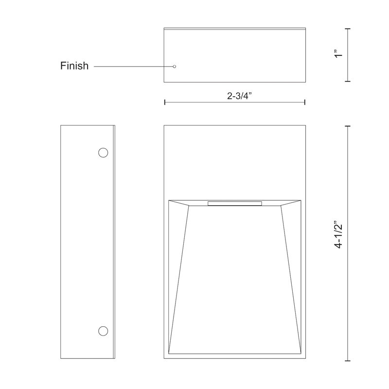Casa LED Wall Light, Gray, 4.5" H x 4.5" W x 1" D