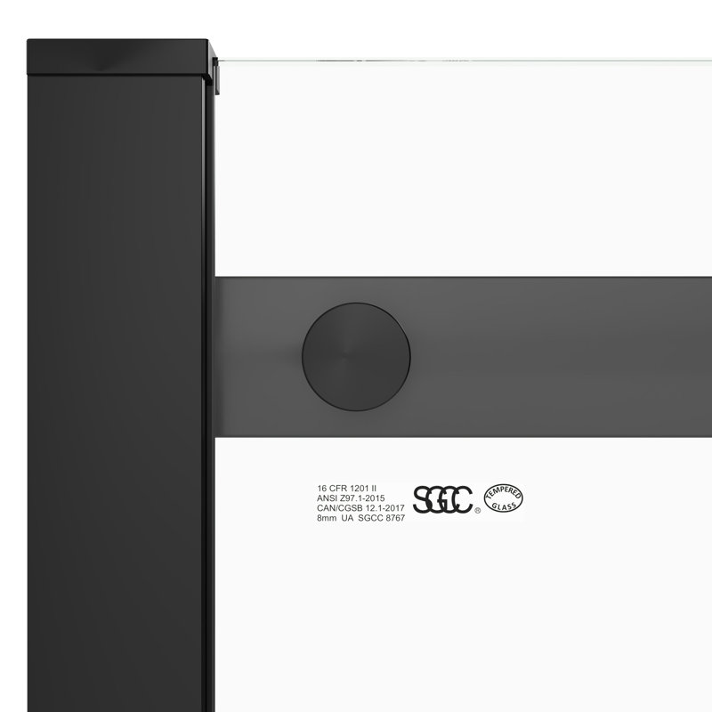 56-60"Wx76"H Sliding Glass Shower Door with 5/16" Clear Tempered Glass, Matte Black Hardware, Satin Black