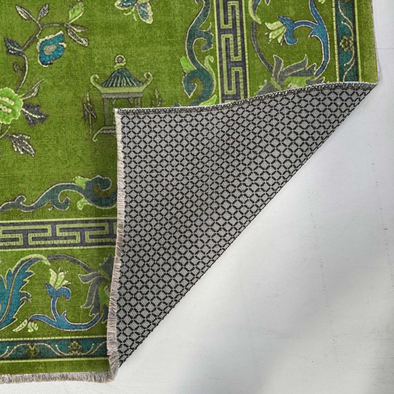 Kilim anti-dérapant en coton et chenille, Rectangle 3 pi 4 po x 5 pi