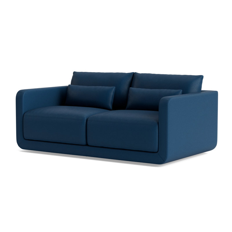 Eva Loveseat (70"), Bison Deep Blue Top Grain Leather