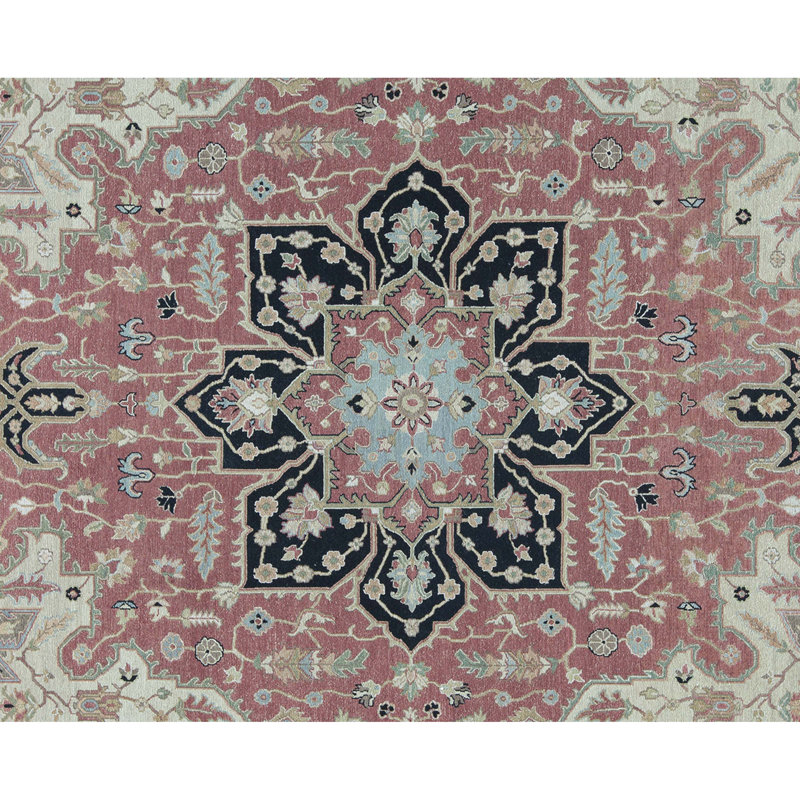Tapis rouille et noir noué à la main de haute qualité