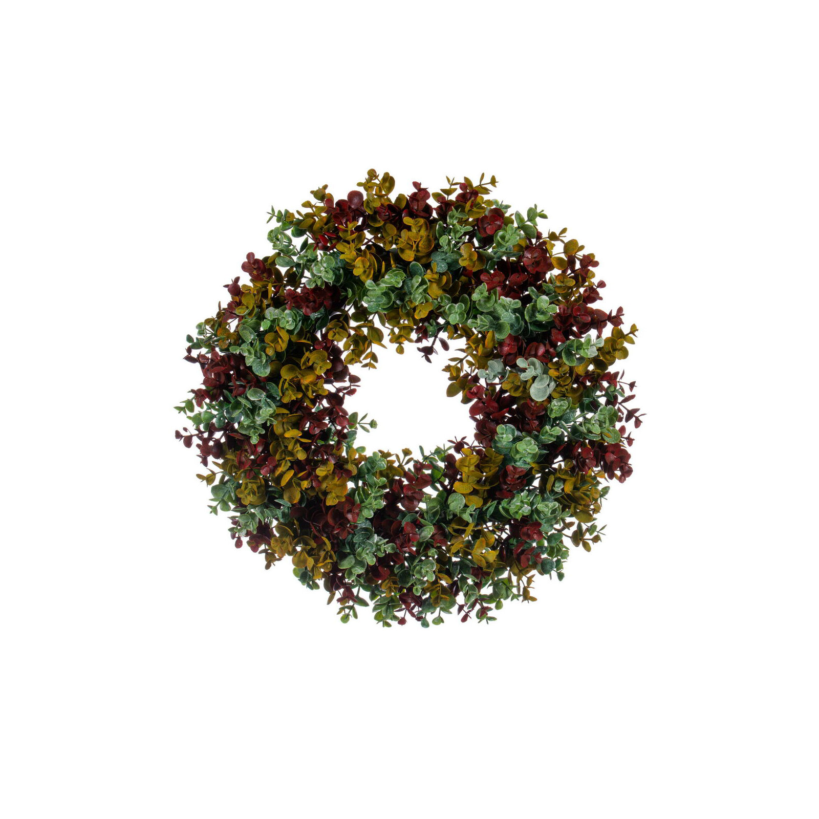 18'' Faux Eucalyptus Plastic Wreath