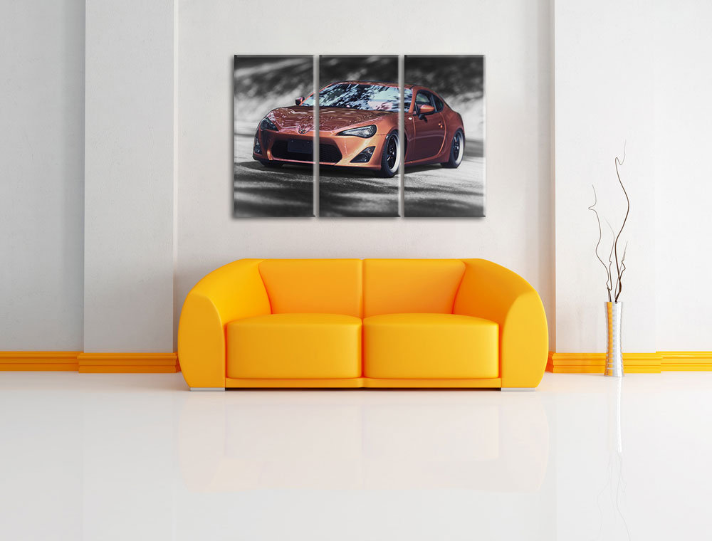 3-tlg. Leinwandbilder-Set „schneller Toyota FT-86“, Fotodruck