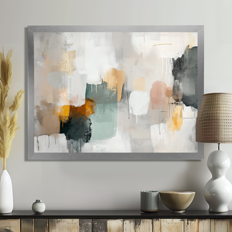 «Wideman Silence Of Minimalisme Soft Colors», art sur toile, H 16 po x l 32 po, Impression encadrée, Argent argent