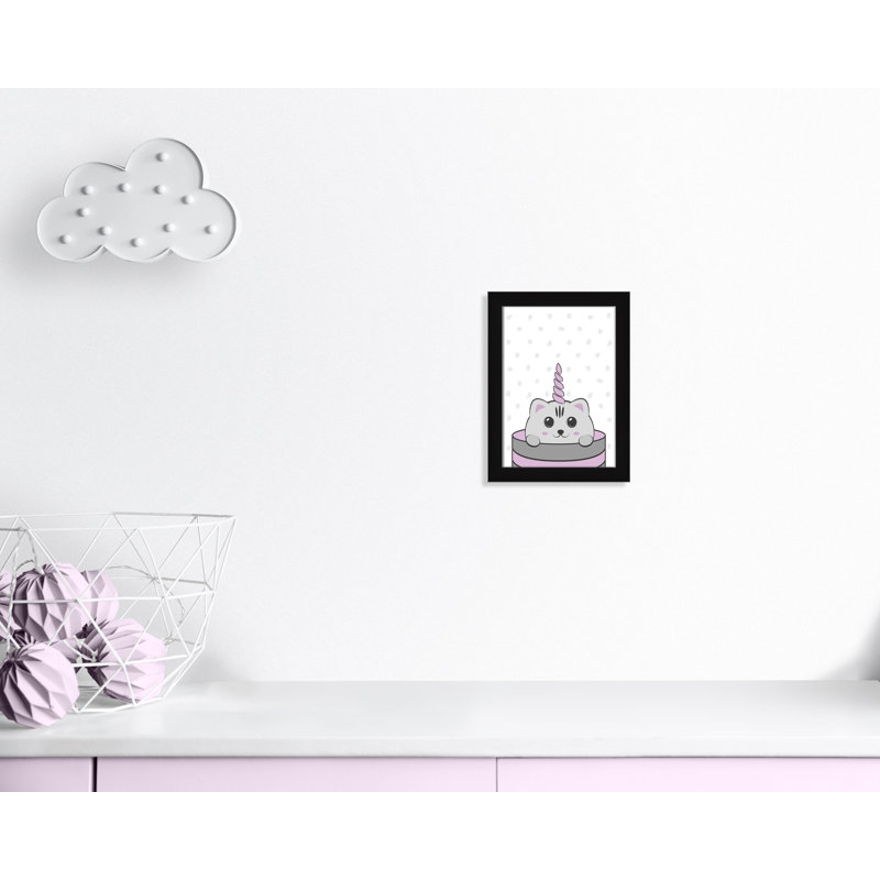 Caticorn I, art encadré, H 14 po x l 10 po x P 0,63 po, Structure noire