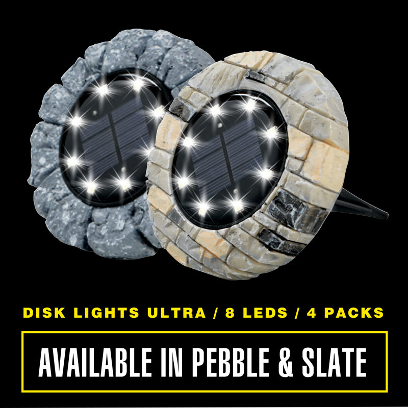 Stone Finish Solar Powered LED Pathway Light Set