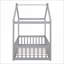 Structure de lit simple en pin massif gris avec clôture - Playful & amp; Robuste
