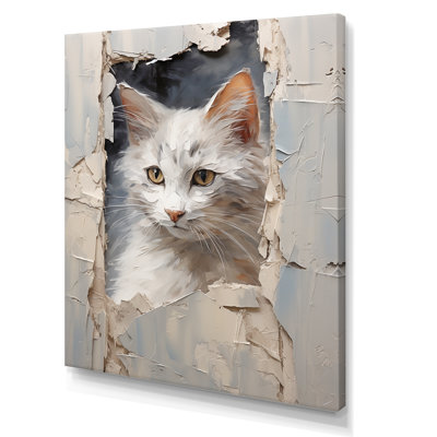 Minimalisme, portrait de chat beige I - reproduction d'art sur toile