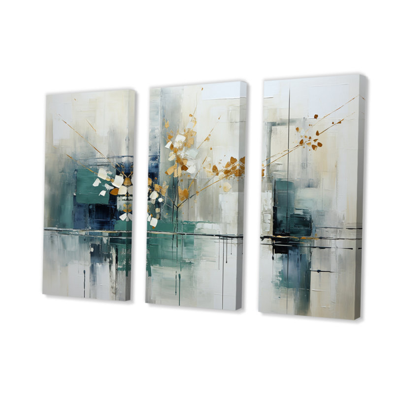 Subtle Serenity IV - 3 pièces sur toile tendue, H 28 po x l 36 po x P 1 po