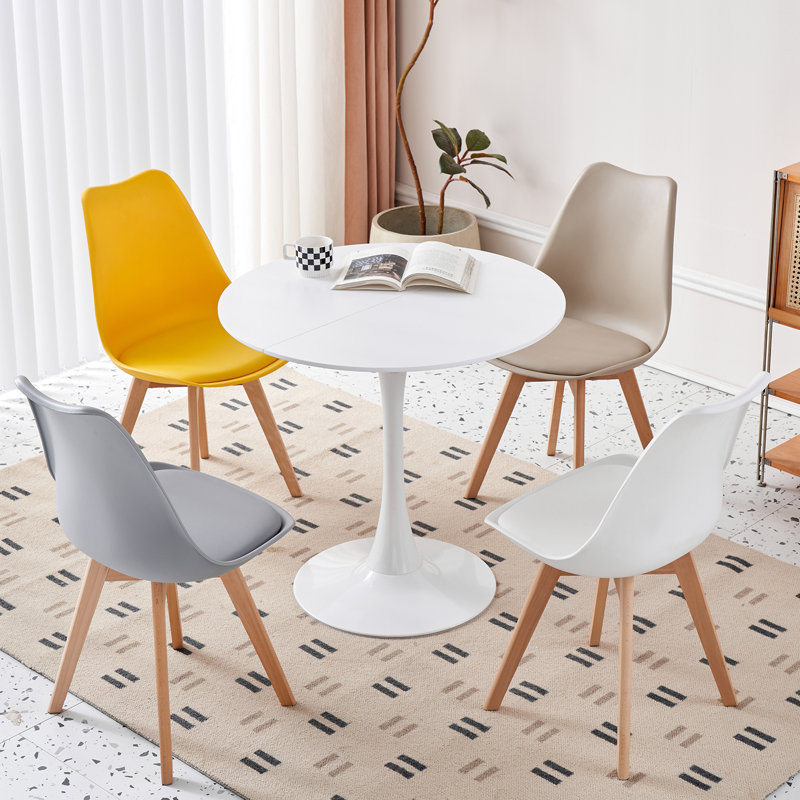 Metal Base Dining Table, White