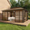 Ensemble de véranda 12 x 16 pi, pavillon de jardin toutes saisons avec fenêtres détachables et porte verrouillable